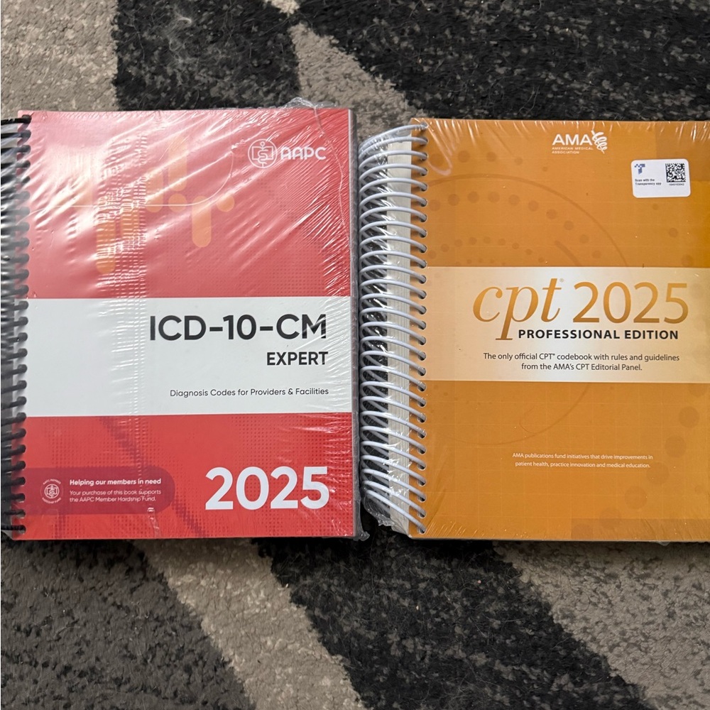 AAPC ICD-10-CM Expert 2025 and AMA CPT 2025 Professional Edition Orange